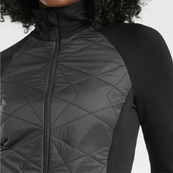 Athleta Insulated Flurry Primaloft Full Zip Quilted Jacket Black Sz M - Picture 2 of 16